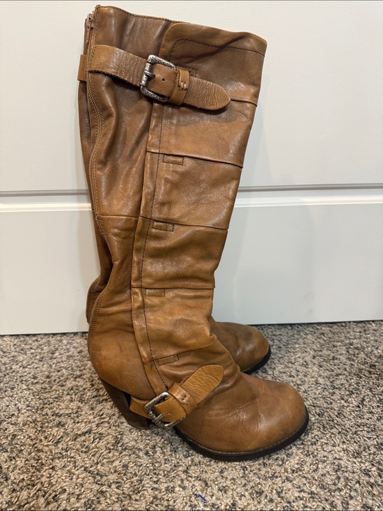 Miz Mooz Shoes - Miz Mooz Soren Tall Camel Buckle Leather Boots 9